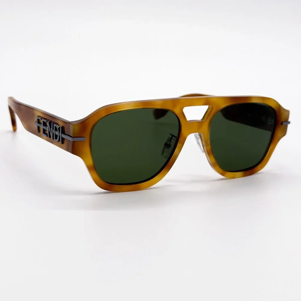 NEW FENDI FE40130F 55N SHINY LIGHT HAVANA UNISEX SUNGLASSES FENDI